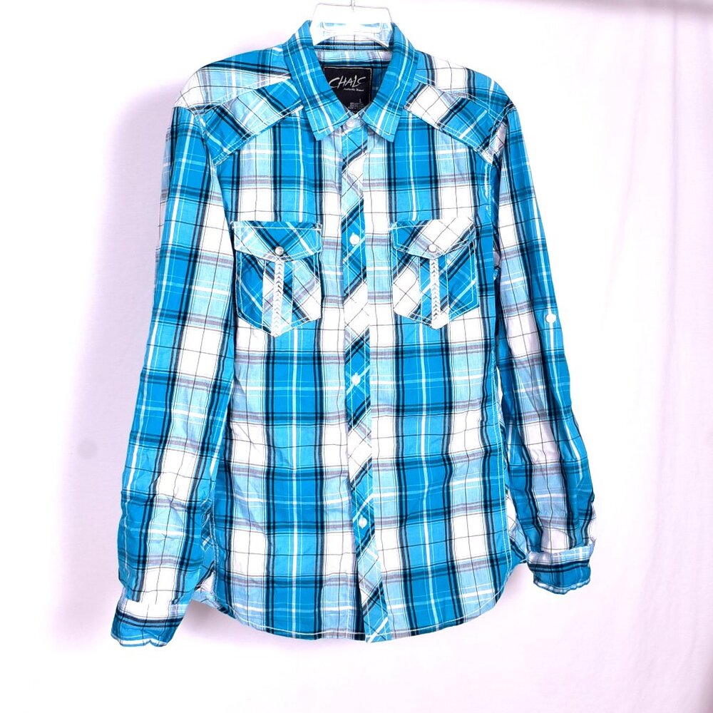 Chalc Men's Western Button Up Shirt Size Large
